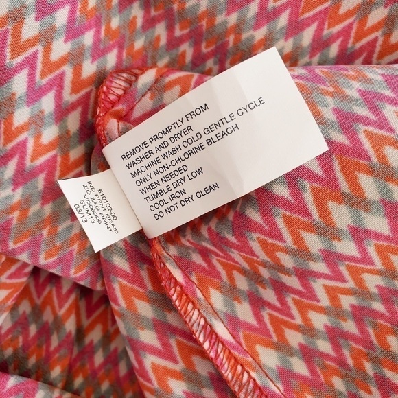 1060 * Gap Dress Zig Zag Pattern Pink Orange Green Size XXL - Picture 4 of 8